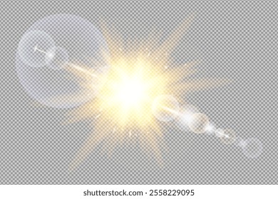 Shining sun glare effect background