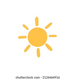 Shining sun hand-drawn vector illustration