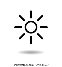 Shining sun icon vector illustration eps10 on white background