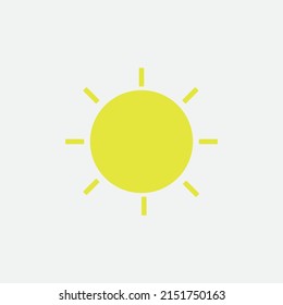 Shining sun on white background. Vector illustration.