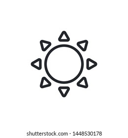 Shining Sun Outline Icon Vector Illustration Eps
