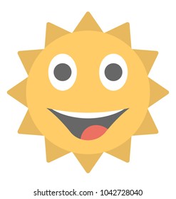 
A shining sun smiley, smiling sun emoticon

