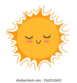 Shining Sun. Smiling face. Vector illustration
