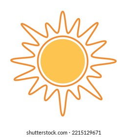 sol brillante, icono de sol esférico, marco de texto de dibujos animados, varias burbujas circulares de voz, conversación