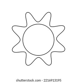 glänzende Sonne, kugeliges Sonnensymbol, Cartoon-Textrahmen, Verschiedene Kreisblasen, Konversation