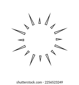 sol brillante, icono de sol esférico, marco de texto de dibujos animados, varias burbujas circulares de voz, conversación