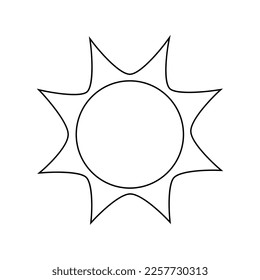 sol brillante, icono de sol esférico, marco de texto de dibujos animados, varias burbujas circulares de voz, conversación