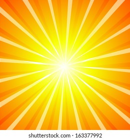 Shining sunny yellow-orange background. Vector