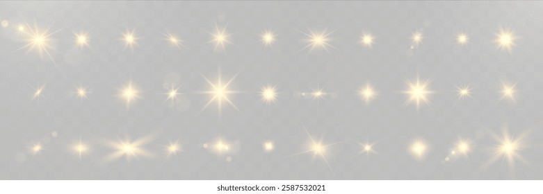 Shining suns with light flares and sparkling effects on dark background, luxurious and radiant.	