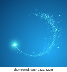 Shining swirl light. Glowing magical wave of glitter star. Graphic concept for your design.
