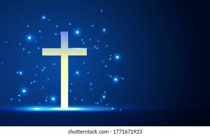 Shining Symbol of Religion - Elevate your designs with the luminosity of this glowing and bright religious cross, a captivating vector illustration of spiritual radiance