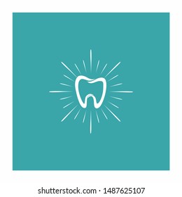 Shining Teeth Dental Vector Logo Icon
