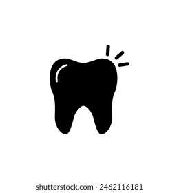 Shining Tooth, Health Dent flat vector icon. Simple solid symbol isolated on white background. Shining Tooth, Health Dent sign design template for web and mobile UI element