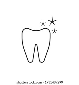 Shining tooth icon design isolated on white background