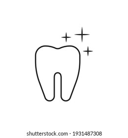 Diseño de iconos de dientes brillantes aislado en fondo blanco