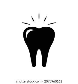 Shining tooth icon design isolated on white background