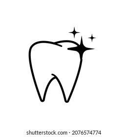 Diseño de iconos de dientes brillantes aislado en fondo blanco