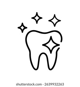 Shining Tooth Icon representing Dental Care and Oral Hygiene for better health and wellness