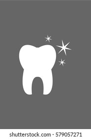 Shining tooth icon, Vector