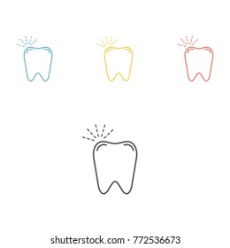 Shining tooth icon vector