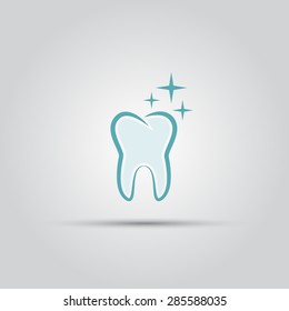 Shining tooth isolated vector logo