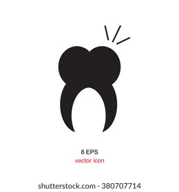 Shining Tooth Silhouette Or Vector Icon