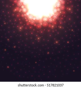 Shining transparent beautiful vector star dust sparks in explosion. Red glitter particles background effect. Sparkling texture for design template. 