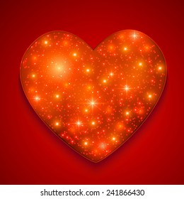 Shining valentine's heart. Vector illustration