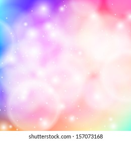 Shining vector abstract bokeh background in soft pink. Glowing backdrop for web banner, Valentines card, holiday invitation, seasonal greetings, music poster, spa advertising, spring or summer sale ad