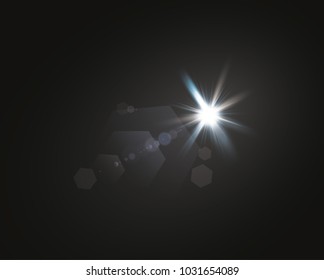 Shining vector golden sun with light effects.Sun.