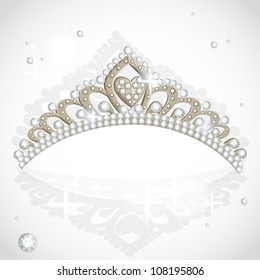 Shining vector tiara with diamonds