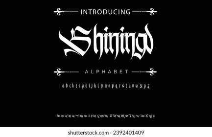 Die Tätowierungsart von Vintage wird geschleudert. Schriftart für die Tätowierstudio-Logos, Alkoholmarkierung und viele andere im Retro-Stil.