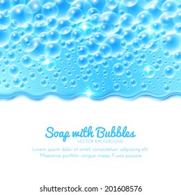 Shining Water Background with Bubbles. Vector illustration