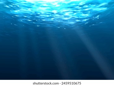 Shining water surface background seen from underwater