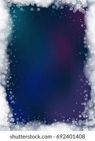 Shining wave bokeh frame on the dark blue background. Beautiful particle light of magic looks. Vector illustration design.