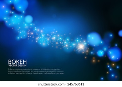 Shining wave bokeh & light background. Vector illustration