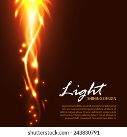 Shining waves fire background. Vector illustration
