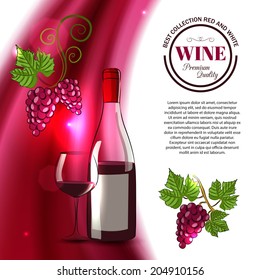 Shining wine background. Vector illustration.