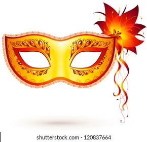 Download Shining Yellow Red Carnival Venetian Mask Stock Vector Royalty Free 120837664 PSD Mockup Templates