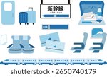 Shinkansen vector illustration material set