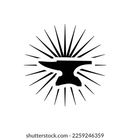 shinning anvil blacksmith farrier logo design	