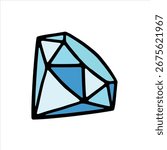 Shinning diamond cartoon vector illustration