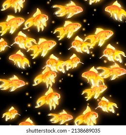 Shinning Golden Fishes 3D Vector And Effect 