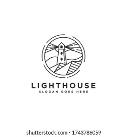 Shinning Lighthouse Logo Vector Template On White Background, Lead The Way Logo, Share And Social Logo