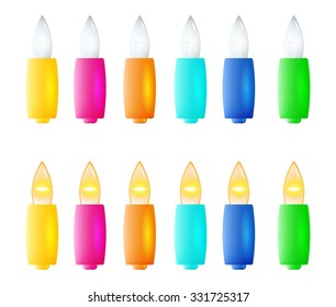 shinning and not shinning christmas lights with different color