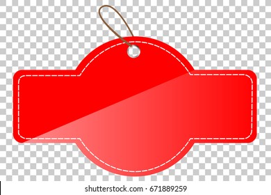 Shinning Red Blank Tag, at Transparent Effect Background