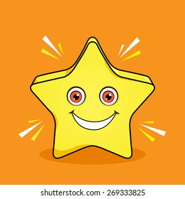 Shinning Star Mascot Cartoon Vector Design