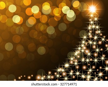 Shinny Christmas Tree, abstract background.