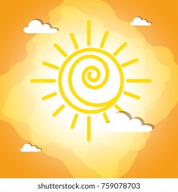 shinny doodle sun hand drawn cartoon 