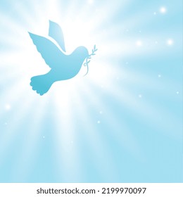 shinny dove of peace background in editable style 